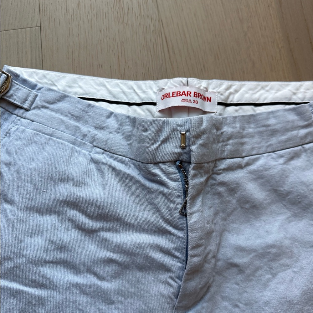 Orlebar Brown Sky Blue Linen Pant